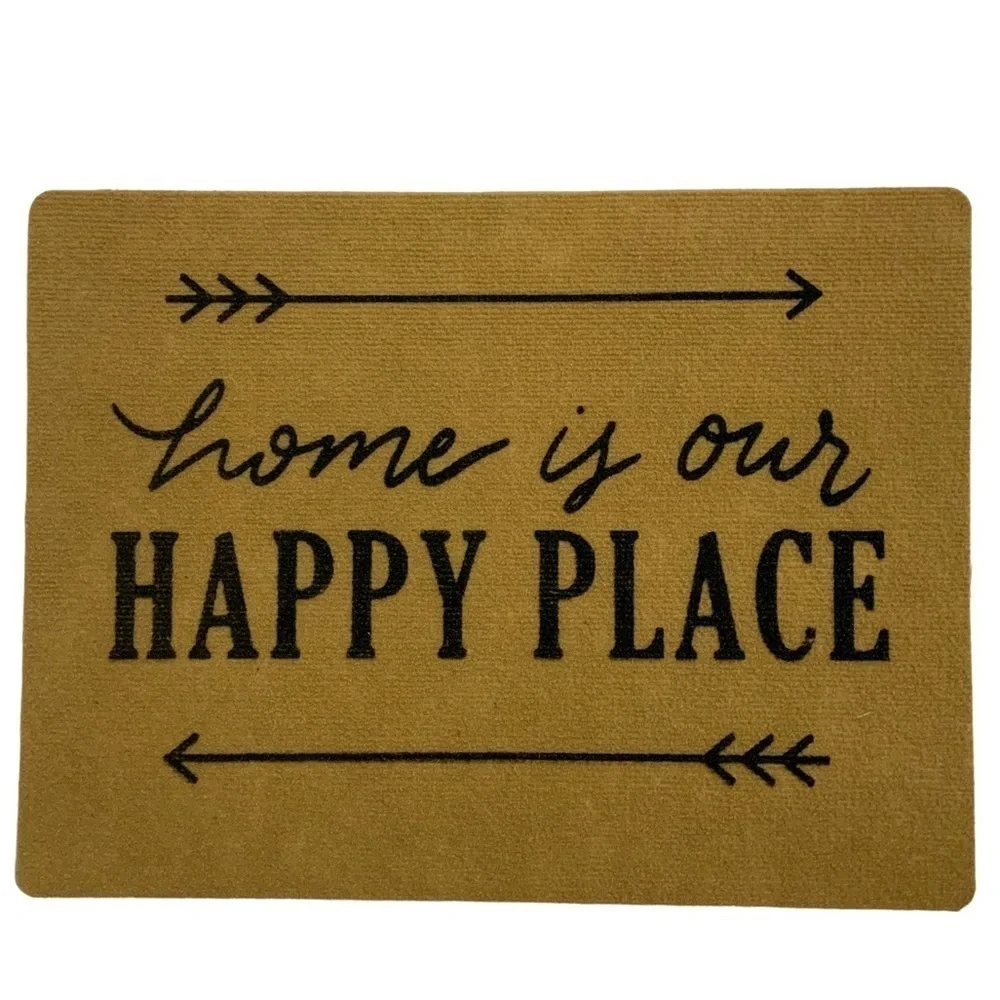Mohawk Indoor Outdoor Doormat Happy Place Arrow Rectangle Neutral Brown 18X24 in